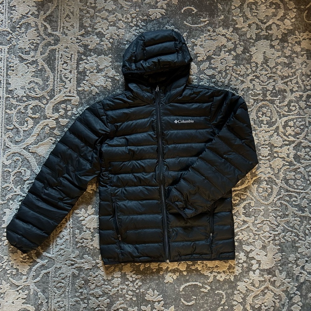 Columbia puffer jacket, black, size medium